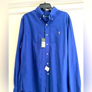 Long sleeve button down good condition. Ralph Lauren royal blue. NEW